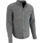 Milwaukee Leather Men'S Long Sleeve Solid Biker Shirts W/Ce Armor - Reinforced W/Aramid Fibers