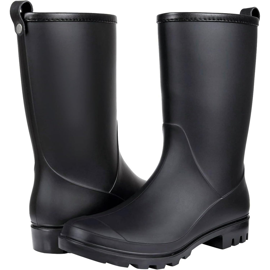 Asgard Women'S Mid Calf Rain Boots Waterproof Garden Shoes Slip On Rubber Boots