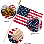 12 Pack Small American Flags On Stick Small Us Flags/Mini American Flags For Outside 4X6 Inch American Hand Held Stick Flags With Kid-Safe Spear Top, Patriotic Veterans Day Decorations, 4Th Of July Decorations
