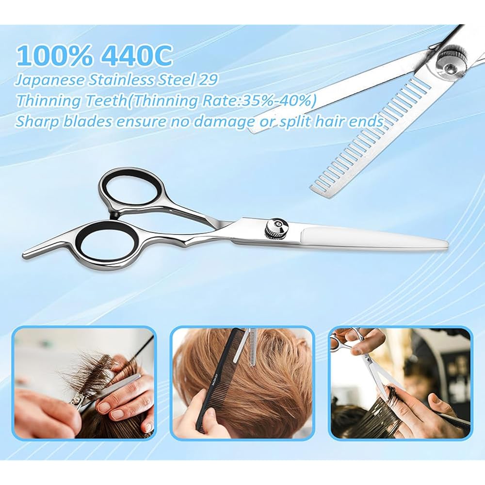 Hair Cutting Scissors, Thinning Shears Kit. Premium Stainless Steel Salon Scissors, Edge Scissor, Razor.For Hairdressing, Salon And Home