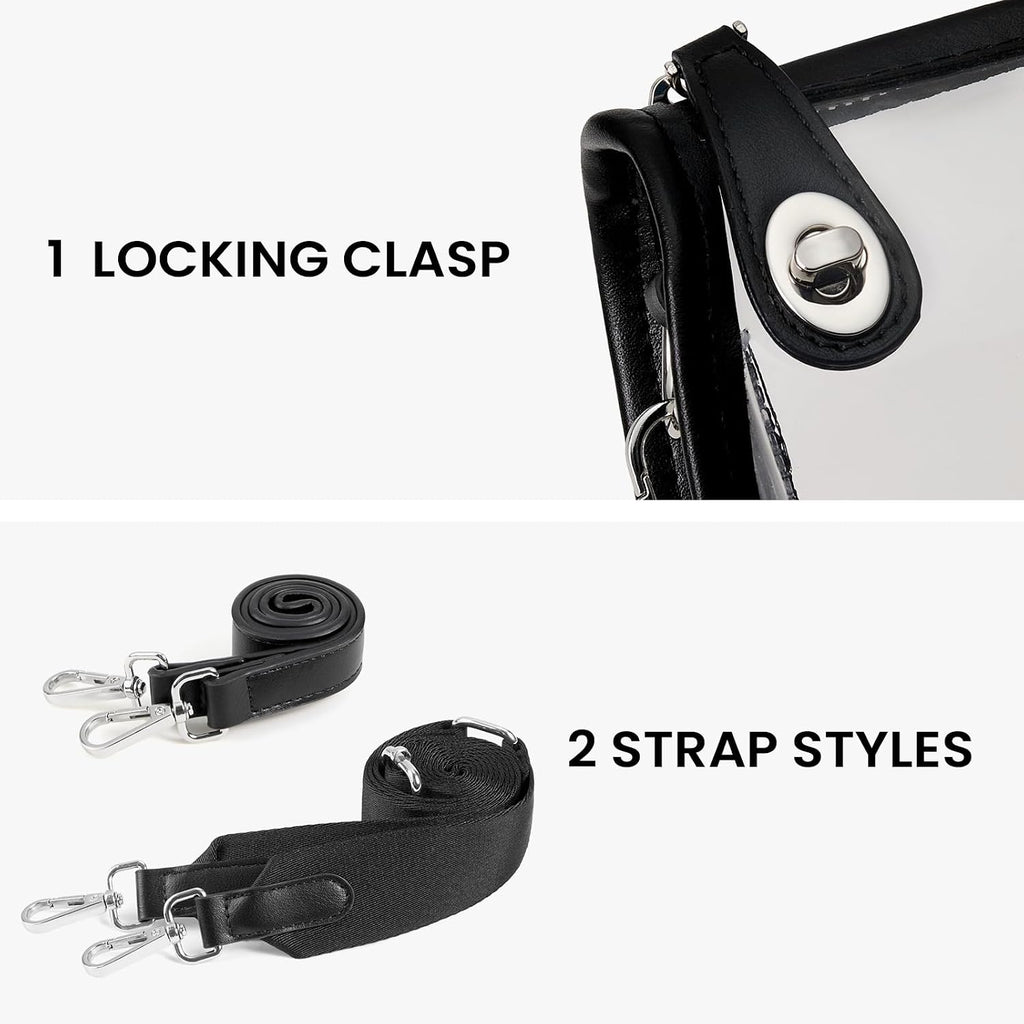 Cluci Clear Purse Crossbody Bags For Women Clear Crossbody Bag Clear Shoulder Bag For Concerts Sports Events Festivals