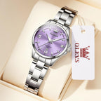 OLEVS Watches for Women Luxury Elegant Stainless Steel Waterproof Luminous Diamond Women's Fashion Watch Ladies Watches for Small Wrists