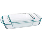 Pyrex Clear Glass Baking Dishes Set – Models 233 (3-Qt) Rectangular And 222 (2-Qt) Square – Glass Oven Bakeware – Perfect For Brownies, Caseroles, And So Much More - Made In Usa