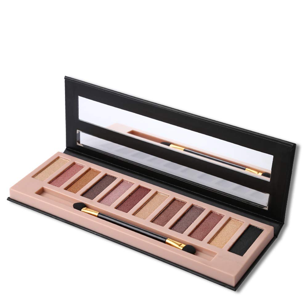 Bestland 2 Pack 12 Colors Makeup Nude Colors Eyeshadow Palette Natural Nude Matte Shimmer Glitter Pigment Eye Shadow Pallete Set Waterproof Smokey Professional Beauty Makeup Kit (2 Pcs)