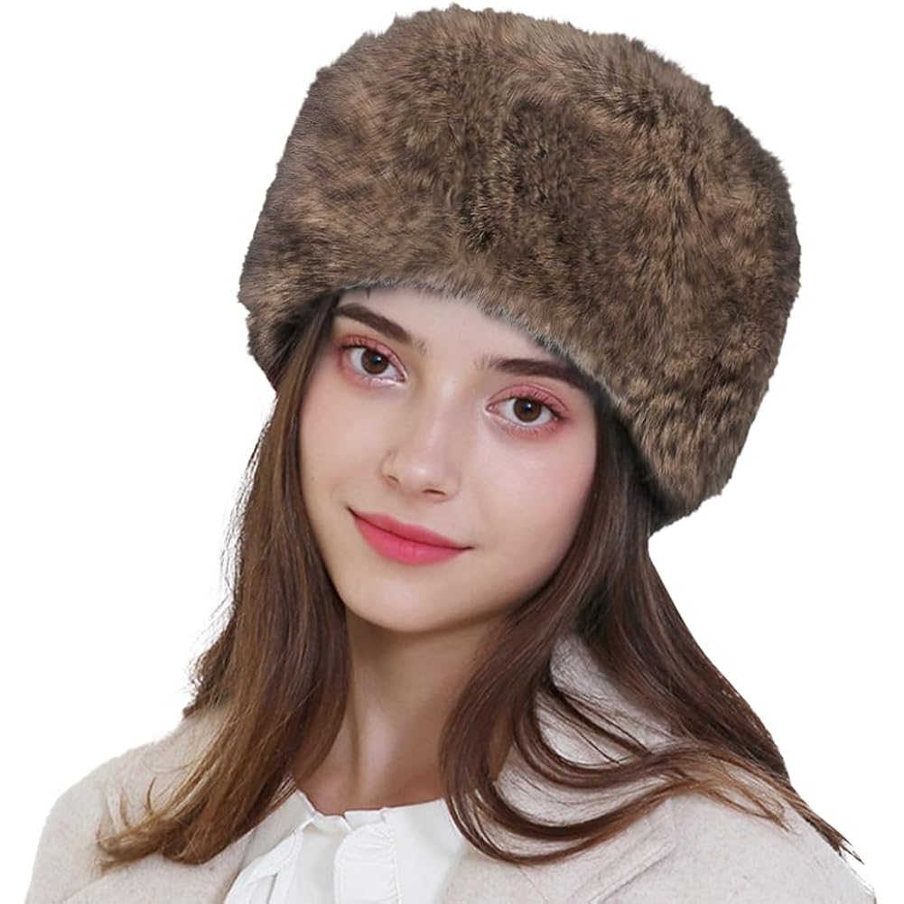 Faux Fur Cossack Hat Fuzzy Trapper Trooper Hat Windproof Warm Russian Ushanka Winter Ski Hunting Cap Unisex