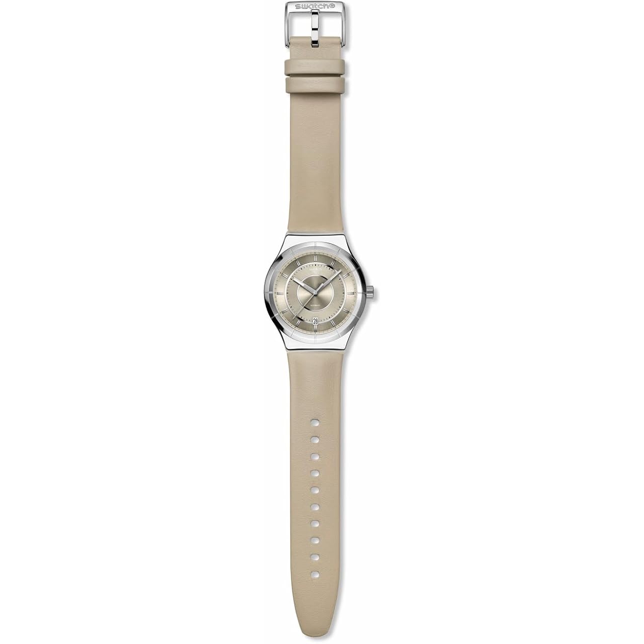 Swatch Irony Sistem51 Unisex Watch Casual Polymer Beige Automatic Waterproof Mocha Dream
