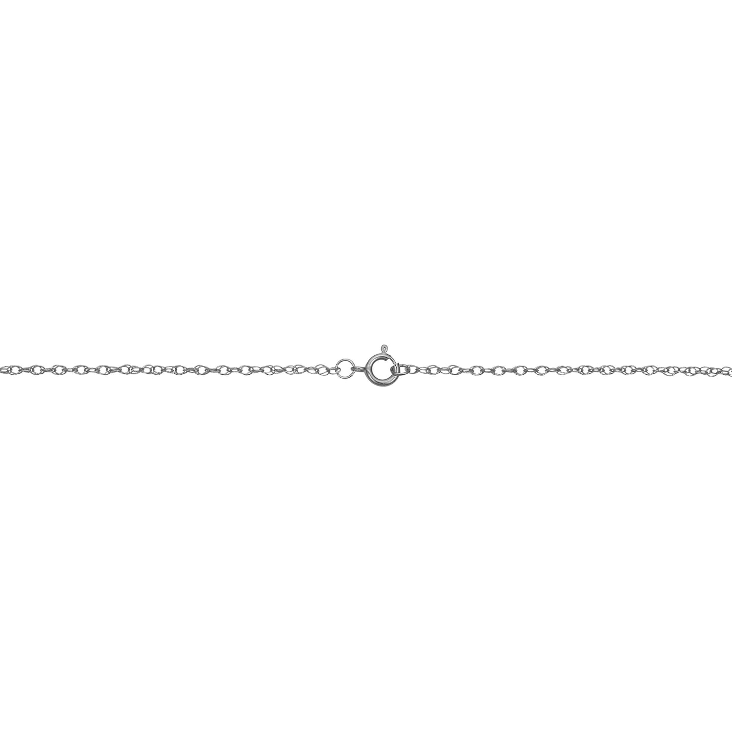 Kooljewelry Womens Classic Rope Chain - 14k White Gold Barely-There Necklace Thin Lightweight