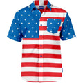 Tipsy Elves Patriotic Shirts For Men - Usa Short Sleeve Button Up American Flag Shirts For Men For 4Th Of July