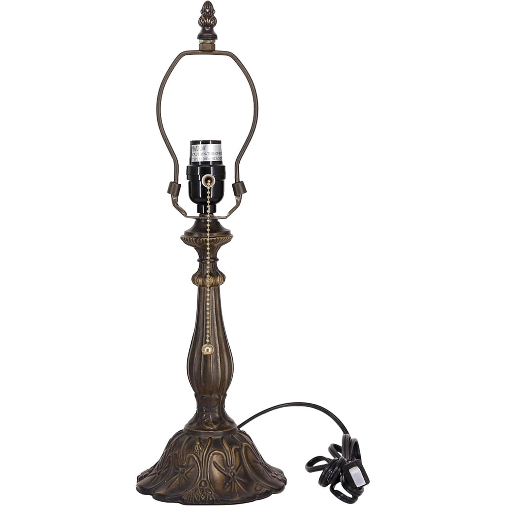 Table Lamp Base Replacement Only (A (W 6 H 18 Inch)) | Fit For 8, 10, 12 Inch Tiffany Style Stained Glass Lampshade, Dark Bronze Finish,Resin, Push Switch On Cord