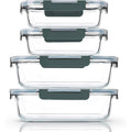 M Mcirco [80 Oz & 36 Oz Extra Large Glass Food Storage/Baking Containers Set With Lids, 2 Pack 80 Oz(10 Cup)&2 Pack 36 Oz (4.5 Cup) Airtight Glass Container,Microwave,Oven,Freezer And Dishwasher