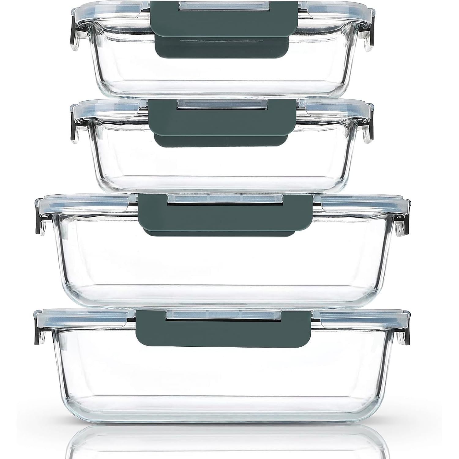M Mcirco [80 Oz & 36 Oz Extra Large Glass Food Storage/Baking Containers Set With Lids, 2 Pack 80 Oz(10 Cup)&2 Pack 36 Oz (4.5 Cup) Airtight Glass Container,Microwave,Oven,Freezer And Dishwasher
