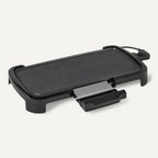 Amazon Basics Electric Griddle With Nonstick Ceramic Coating, Adjustable Temperature, Detachable Dishwasher Safe Plate, Drip Tray, 10 X 20 Inches, Black