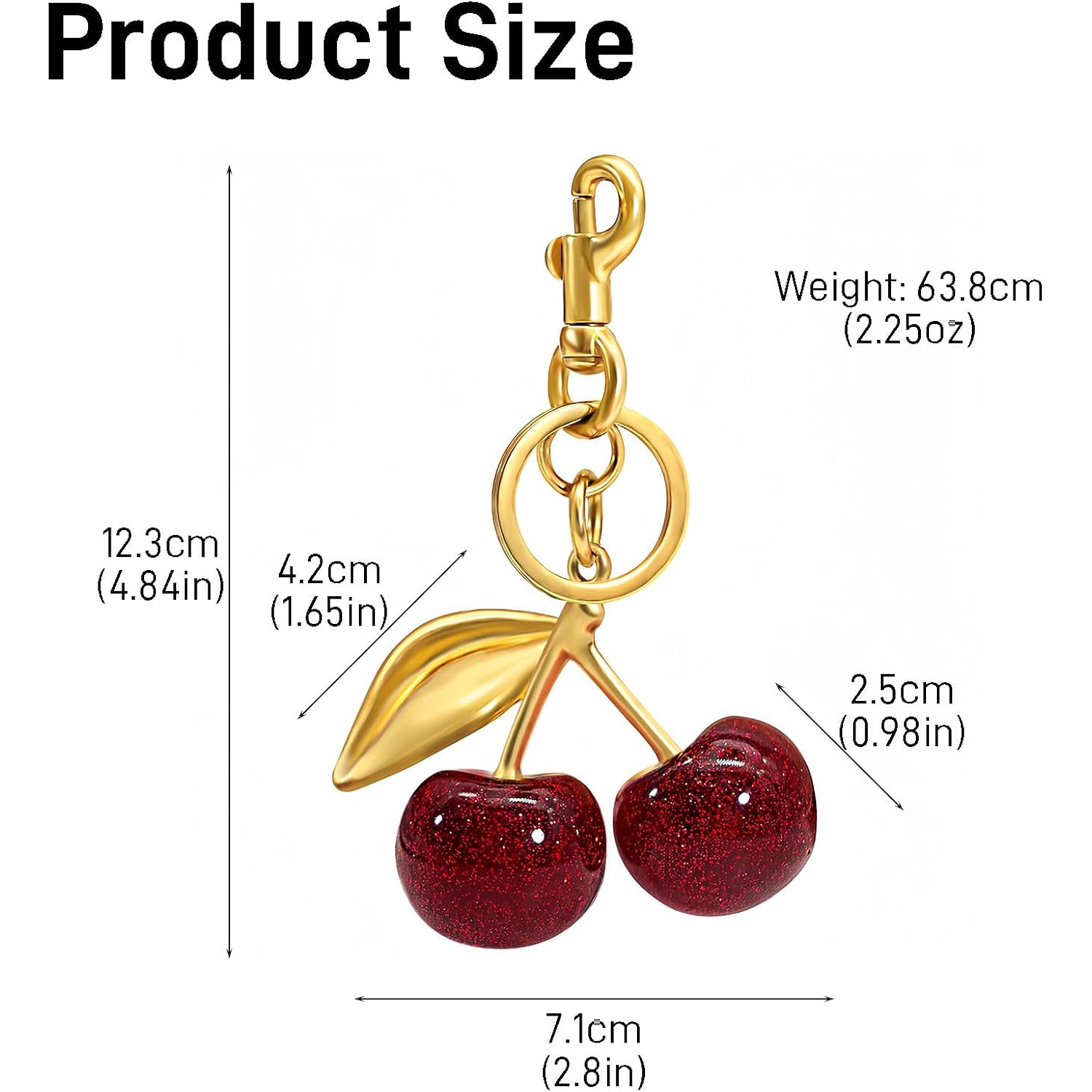 Cherry Keychain Bag Purse Charms Cute key chain accessories Car keyrings Handbag gifts for women Valentines Day Gifts