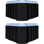 Partyprints 25 Pack Black Blank Can Cooler Sleeves, Customizable Bulk Insulated Foam For Beer, Collapsible Plain Drink Holder, Cold Soda Insulator, 12Oz Regular, 16Oz Tall Cans