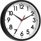Akcisot 8 Inch Wall Clock, Battery Operated Analog Clock, Silent Non-Ticking, Ideal For Bedroom, Bathroom, Kitchen, Office And School, Black
