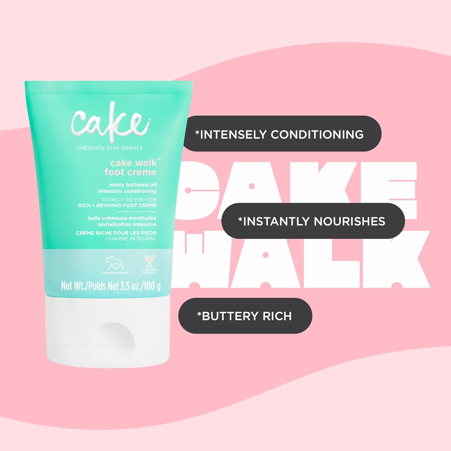 Cake Beauty Walk Triplemint Foot Crème, 3.5 Fluid Ounce