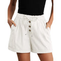 Shorts for Women Summer Trendy Drawstring Elastic Waist Beach Wide Leg Short with Pockets