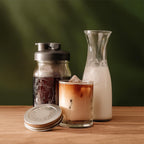 County Line Kitchen 64 oz Glass Cold Brew Coffee Maker with Leak-Proof Lid, Wide Mouth Mason Jar - Iced Coffee and Tea Pitcher - Gray