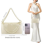 MGBPEI Women Satin Evening Handbag Wedding Prom Clutch Purse Formal Cocktail Party Clutches Shoulder Bag with 2 Bag Chains