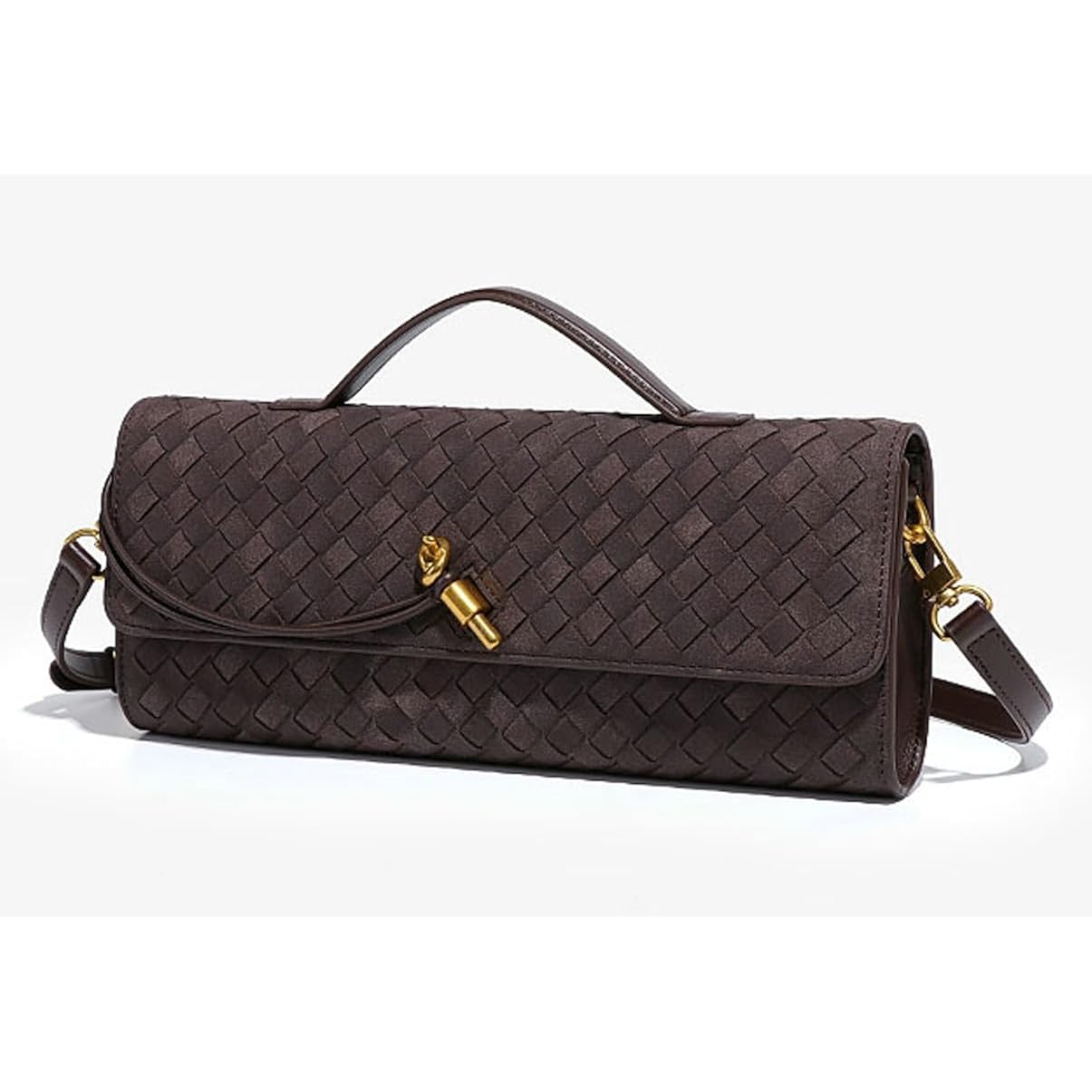 Trendy Woven Evening Clutch Purses Women Underarm Shoulder Handbag Cute Satchels Crossbody Purse Pu Leather Wallet