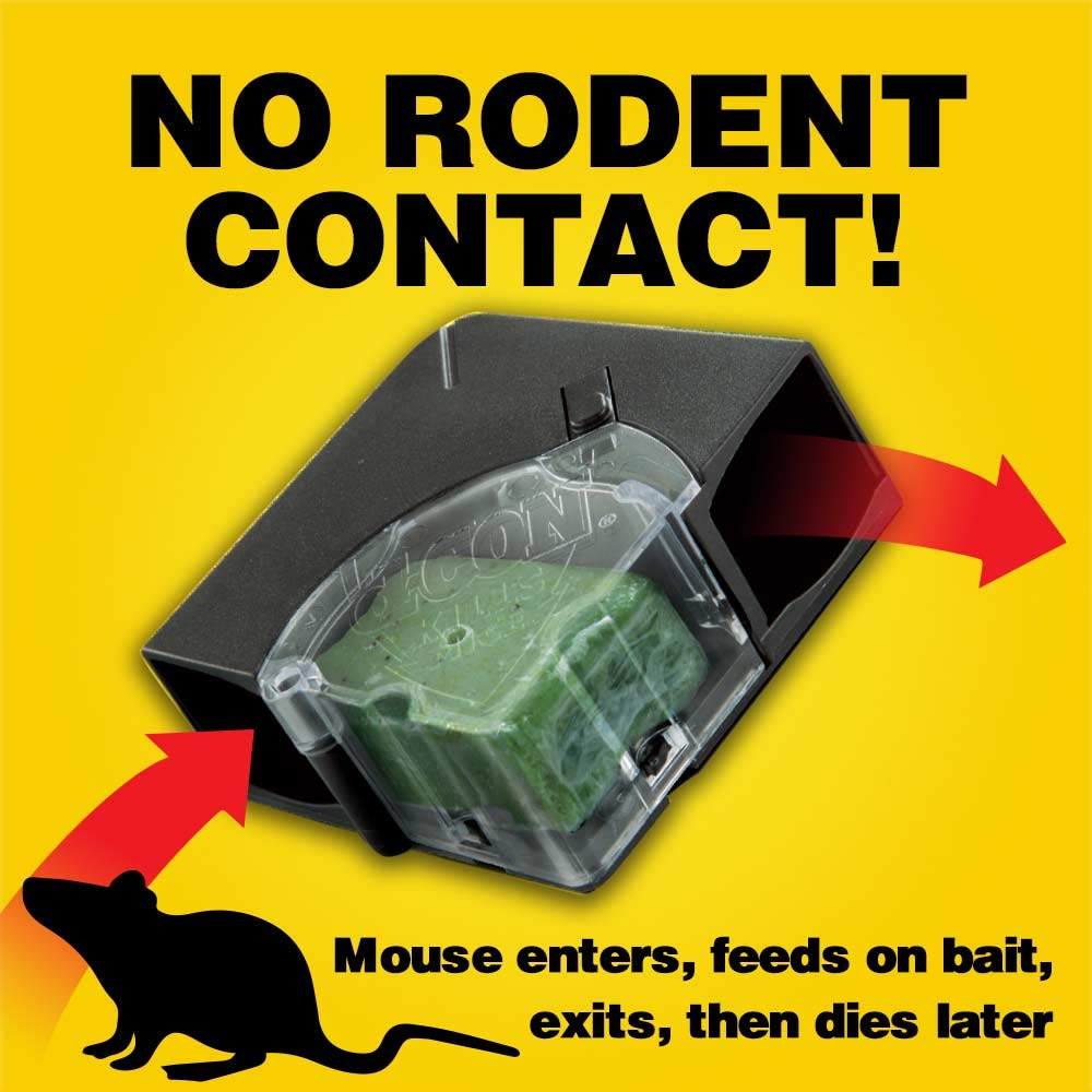 D-Con Refillable Corner Fit Mouse Bait Station, 1 Trap + 18 Bait Refills
