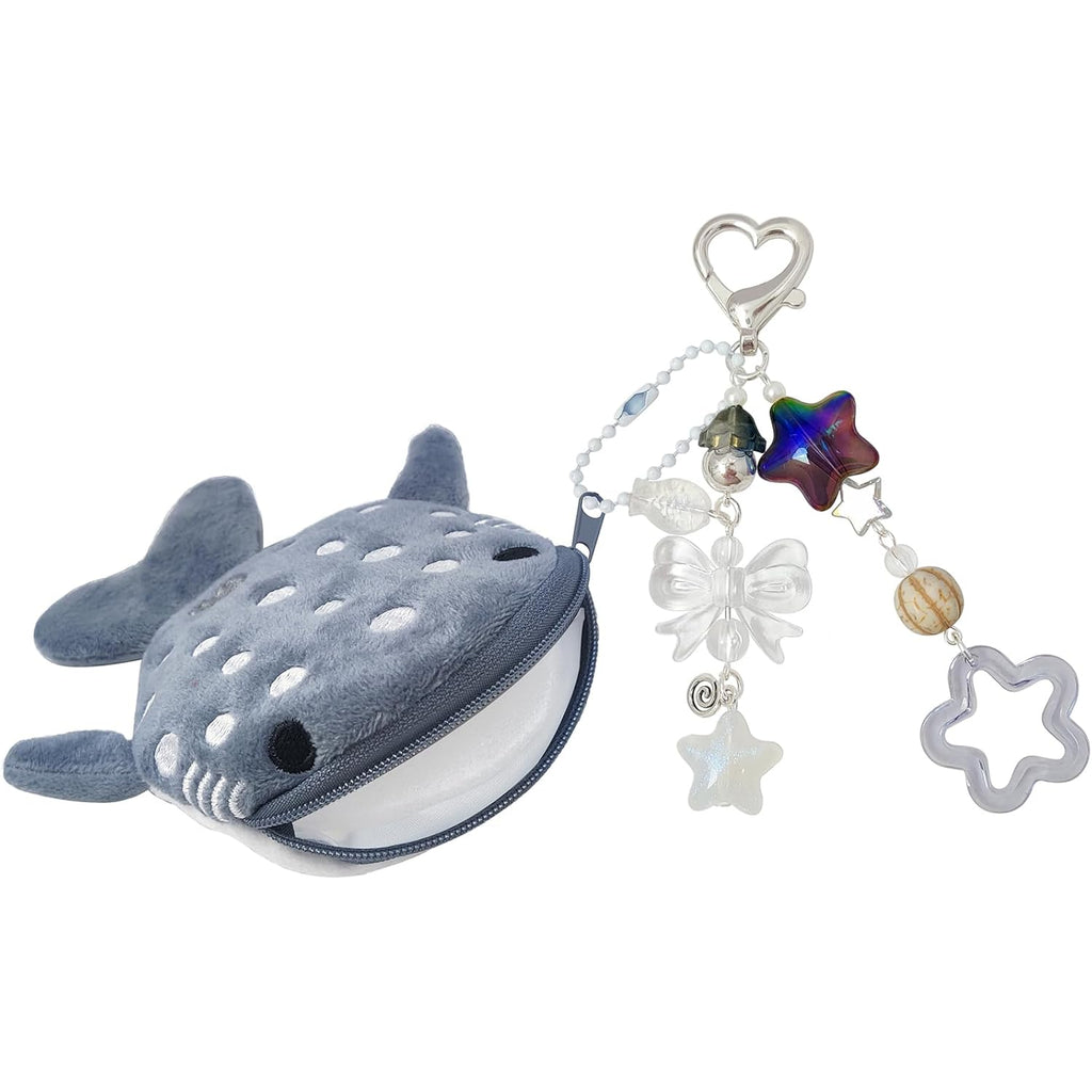 Cute Keychain Whale Shark Coin Purse Keychain Cute Plush Zipper Change Pouch, Kawaii Handmade Wallet for Women