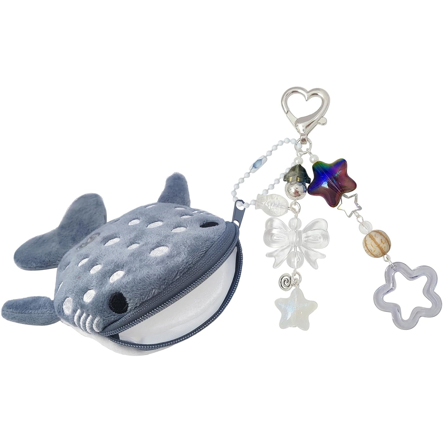 Cute Keychain Whale Shark Coin Purse Keychain Cute Plush Zipper Change Pouch, Kawaii Handmade Wallet for Women