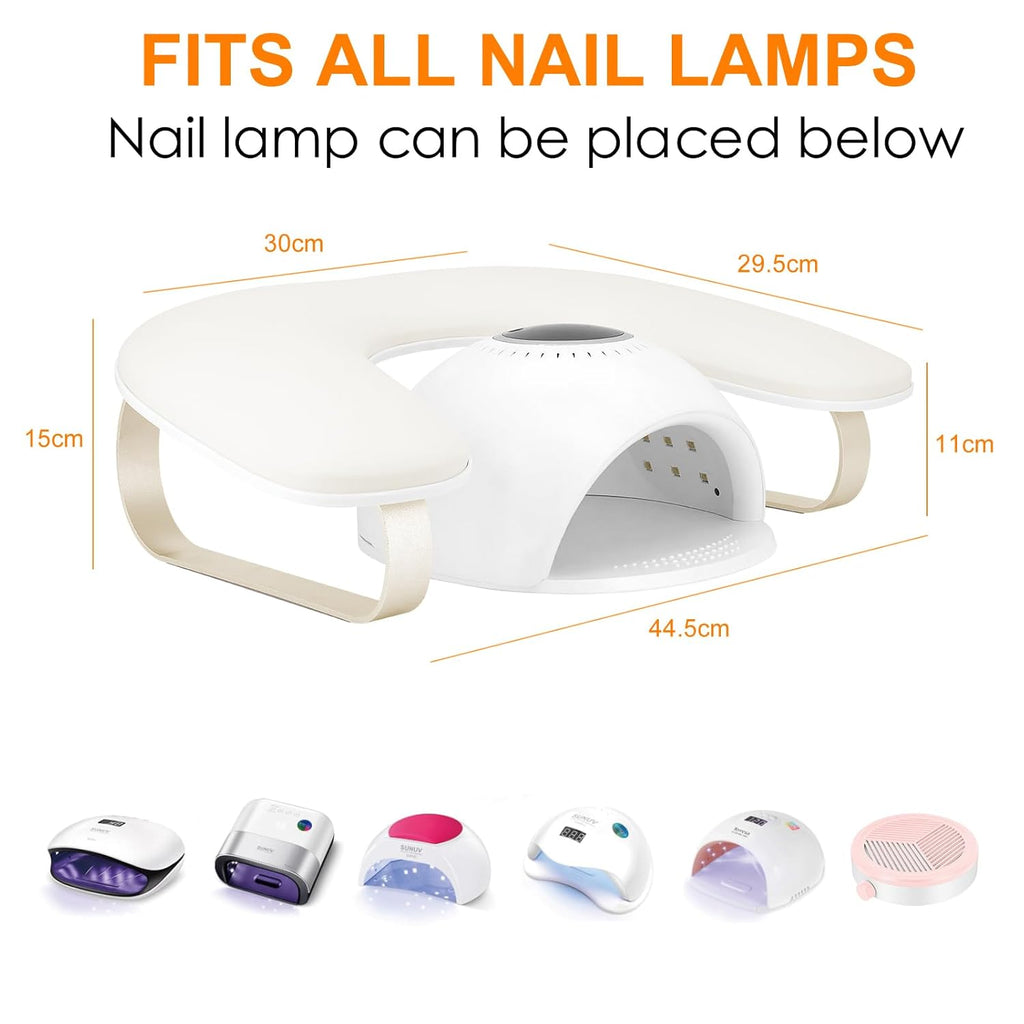 Arm Rest for Nails Tech Upgraded 10° Inclined, U-Shaped Manicure Nail Arm Rest Stand, Nail Armrest for Nail Tech Hand Rests with Aluminum Alloy Holder Non-Slip