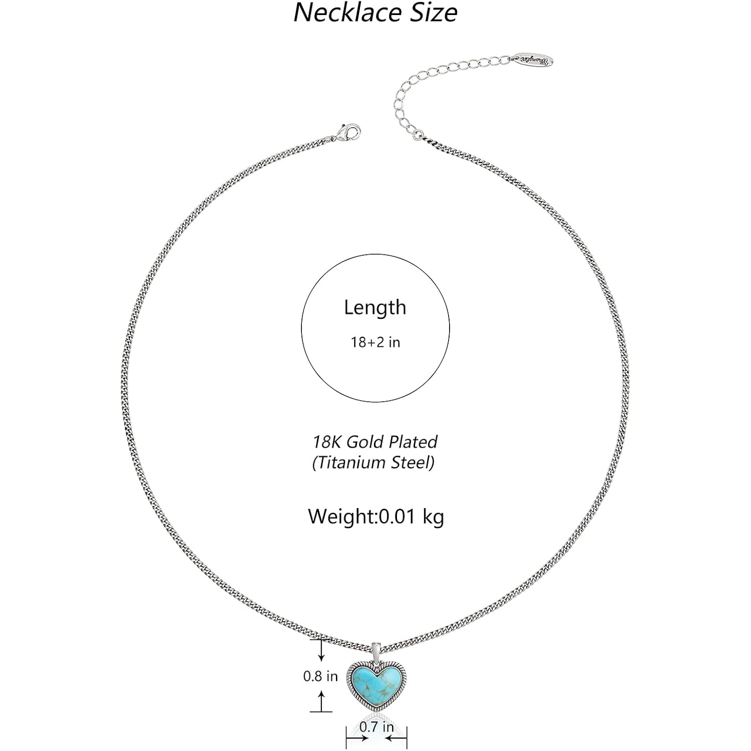 Montana West Wrangler Heart Turquoise Pendant Necklace for Women Western Gold Plated Cowgirl Cowboy Classic Trendy Jewelry