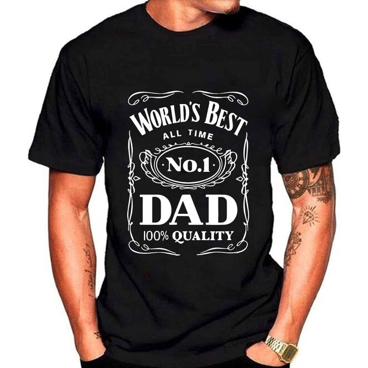 World´S Best No. 1 Dad Daddy Father Day Giftst-Shirt Black