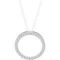 Dazzlingrock Collection Round White Natural Diamond Women Circle Pendant With Gold Chain, 10K Real Solid Gold