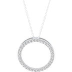 Dazzlingrock Collection Round White Natural Diamond Women Circle Pendant With Gold Chain, 10K Real Solid Gold