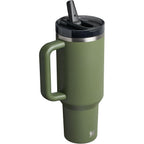 STANLEY Quencher ProTour Flip Straw Tumbler with Leakproof Lid 40 oz | Built-In Straw and Handle | Cup Holder Compatible for Travel | Insulated Stainless Steel Cup | BPA-Free | Dried Pine VRT