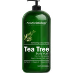 New York Biology Tea Tree Body Wash For Men And Women - Moisturizing Body Wash Helps Soothe The Skin - Refreshing And Hydrating Cleanser For Body And Feet - 16.9 Fl Oz