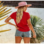 4th of July Shirts Women American Flag Patriotic T-Shirts USA Star Stripes Graphic Tee Tops