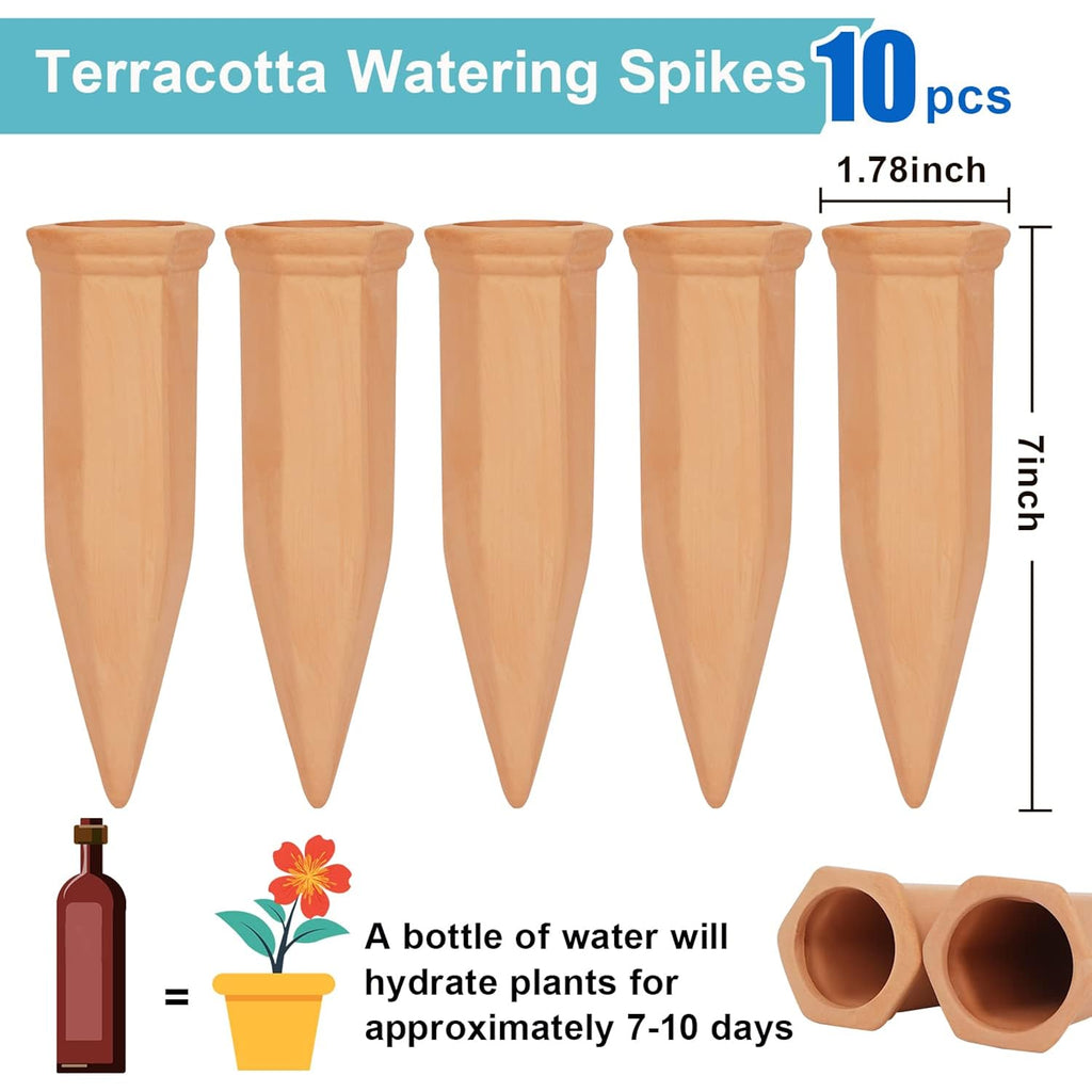10 Pieces Of Plant Watering Piles, Plant Watering Devices,Plant Water Seepage Devices, Clay Self Watering Nails, Used For Automatic Watering Systems For Indoor And Outdoor Plants In Vacation Homes