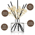 Cocodor Flower Reed Diffuser Set / 6.7Oz / White Jasmine/Scent Diffuser With Sticks Home Fragrance Reed Diffuser For Bathroom Shelf Decor