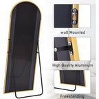 Mirror Full Length, 71"X26" Arched Full Length Mirror, Arch Mirror With Stand, Large Standing Mirrors, Oversized Full Body Mirrors With Aluminum Frame For Bedroom, Living Room (Gold)
