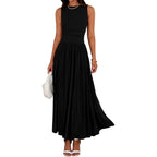 Btfbm Summer Maxi Dresses For Women 2026 Spring Sleeveless Casual Ruched High Waisted Long Sundress Flowy Beach Dress