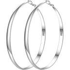 PABBEU Sterling Silver Hoop Earrings for Women - Large Hypoallergenic Thin Oversize Big Hoops - S925 Hypoallergenic