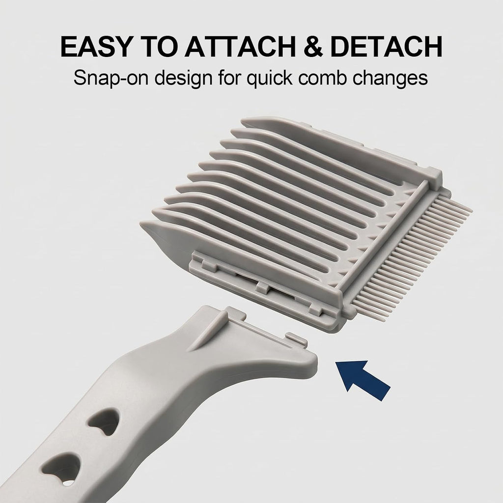 4-In-1 Detachable Detachable Blend Friend Fade Comb, White Barber Haircut Tool For Hair Cutting
