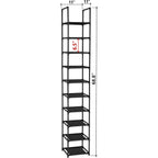 Fiducial Home 10 Tiers Vertical Shoe Rack 10 Pairs Skinny Shoe Shelf | Tall Narrow Space Saving For Entryway Closet, Easy To Assemble, 11"L X 11"W X 68.8"H