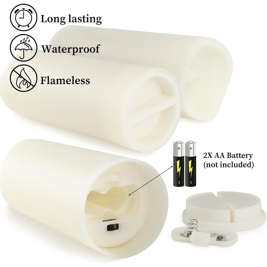 Yoroxrg Set Of 24 Waterproof Outdoor Flameless Candles, Led Candles With 4 Remote And Timer,(H 4" 5" 6" X D 2.2"),For Christmas,Halloween,Wedding,Festival