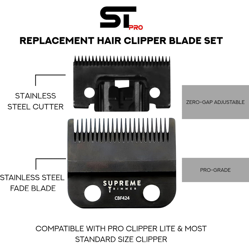 Supreme Trimmer Pro Clipper Lite | 210 Min Run Time Professional Hair Cutting Tool Set + Hair Comb, Scissors & Fade Blade | STC5000