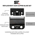 Supreme Trimmer Pro Clipper Lite | 210 Min Run Time Professional Hair Cutting Tool Set + Hair Comb, Scissors & Fade Blade | STC5000
