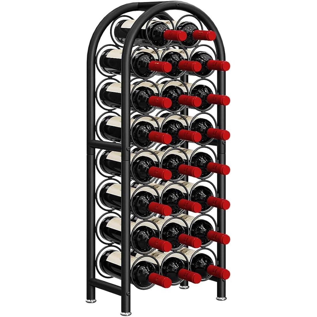 Wine Rack Freestanding Floor 23 Bottle Metal Wine Holder Organizer | Wine Rack Freestanding Floor Large Capacity Wine Storage Organizer For Home Bar Kitchen