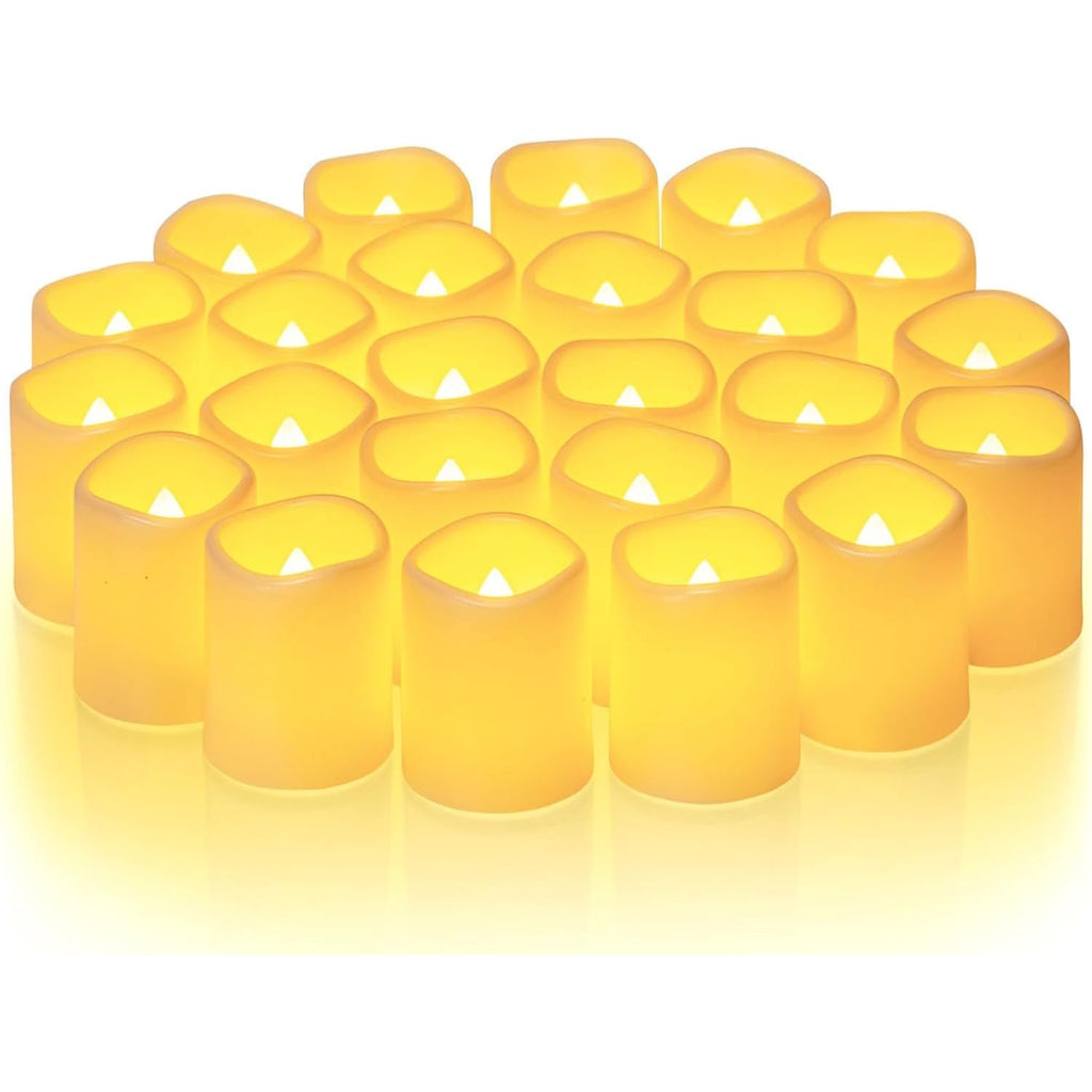 Homemory 24Pack Flickering Flameless Votive Candles For Wedding Decoration, 200+Hour Warm White Battery Operated Led Tealight, Electric Fake Candles For Party, Receptions, Halloween, Christmas