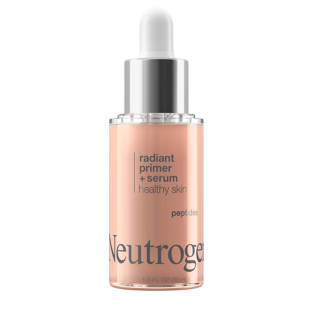 Neutrogena Healthy Skin Radiant Booster Primer & Serum, Skin-Evening Serum-To-Primer With Peptides & Pearl Pigments, Evens The Look Of Skin'S Tone & Smooths Texture, 1.0 Fl. Oz