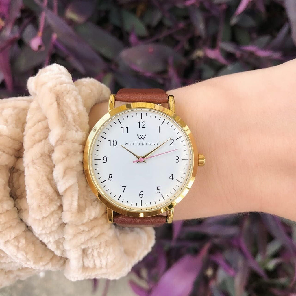 Maxi Numbers Womens Watch - Interchangeable Genuine Leather Band - Large Easy To Read Nurse Watch With Second Hand For Women, Nurses, Teachers, Moms Olivia