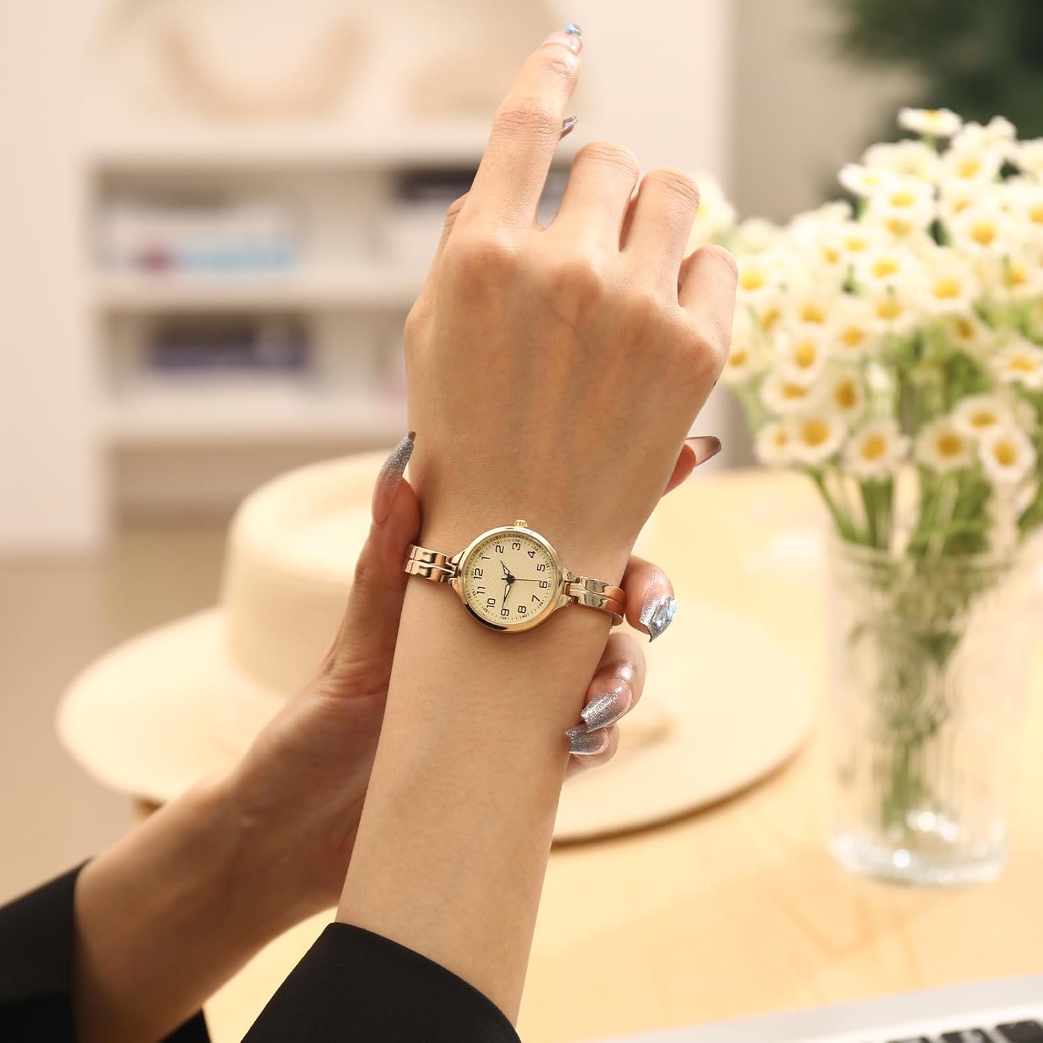 TWOPTION Women's Wrist Quartz Watches Bracelet Watch,Reloj para Mujer Small Dainty Watch for Women Christmas Gifts